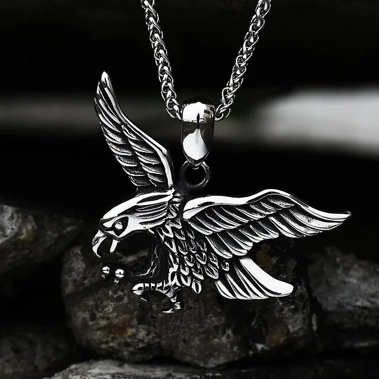 Punk Predatory Eagle Stainless Steel Necklace