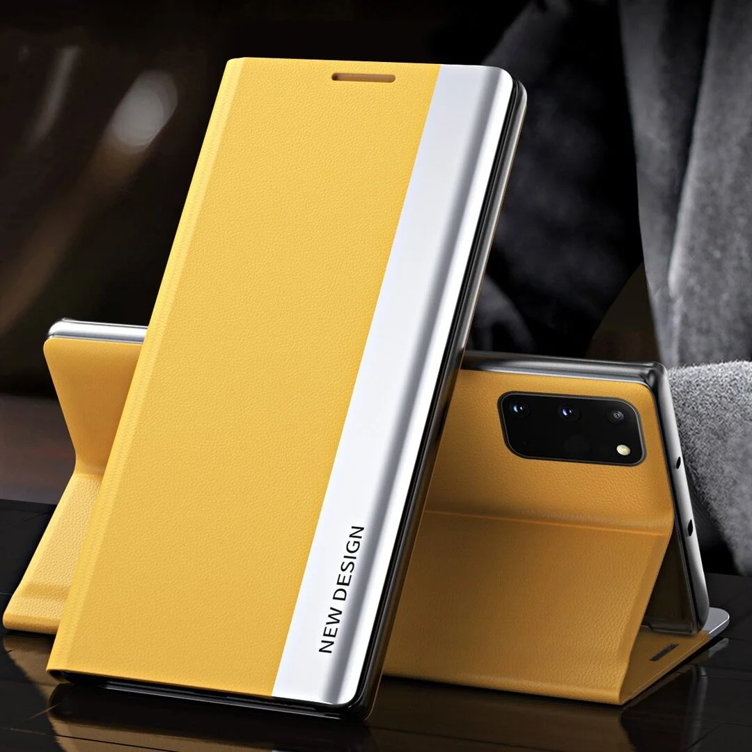 Luxury Electroplated Leather Magnetic Flip Cover Phone Case For Galaxy Note20/Note20 Ultra 5G