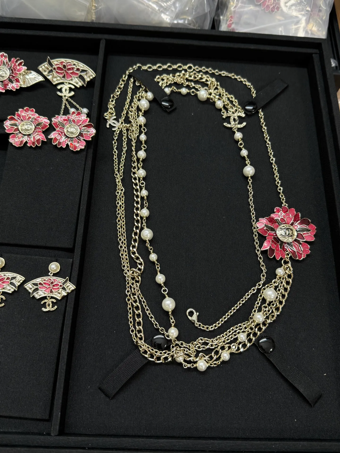 Chanel Flower Multiple Layers Sweater Necklace