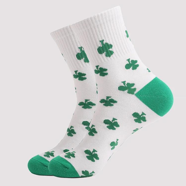 Men's Casual Stripe Shamrock St.Patrick's Day Casual Socks