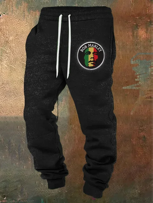 Men's Bob Marley Print Casual Pants