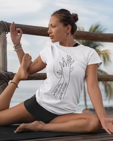 Wish You Were Vegan T-shirt Unisex Fashion Tumblr Women Cotton Funny Camisetas Graphic Grunge Tee Top Tshirt - Chicaggo