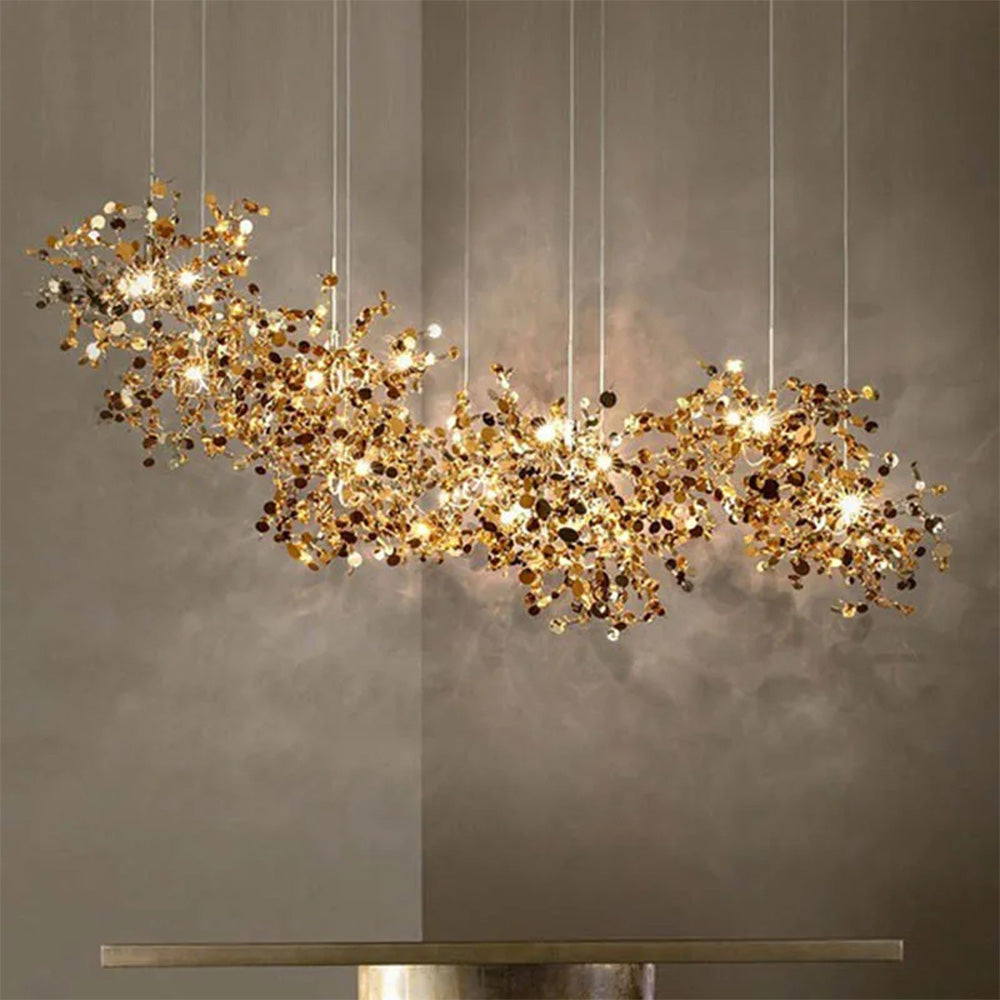 Decorative Tree Leaf Stainless Steel Pendant Light