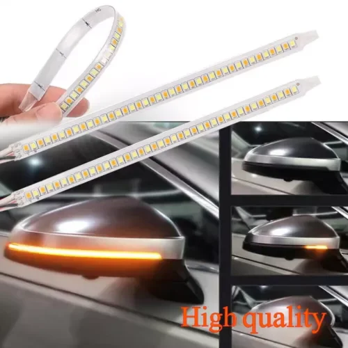 Dronehint 2Pcs 18cm LED Car Side Mirror Lamp Strip Turn Signal Indicator Light Bulbs Parts (For: GMC) Parts