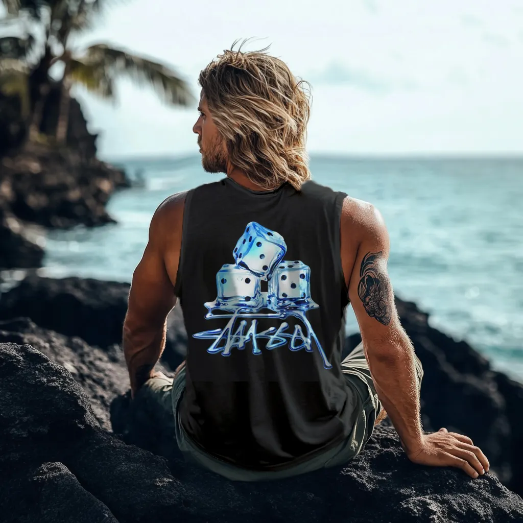 Bold Dice Design Graphic Tank Top