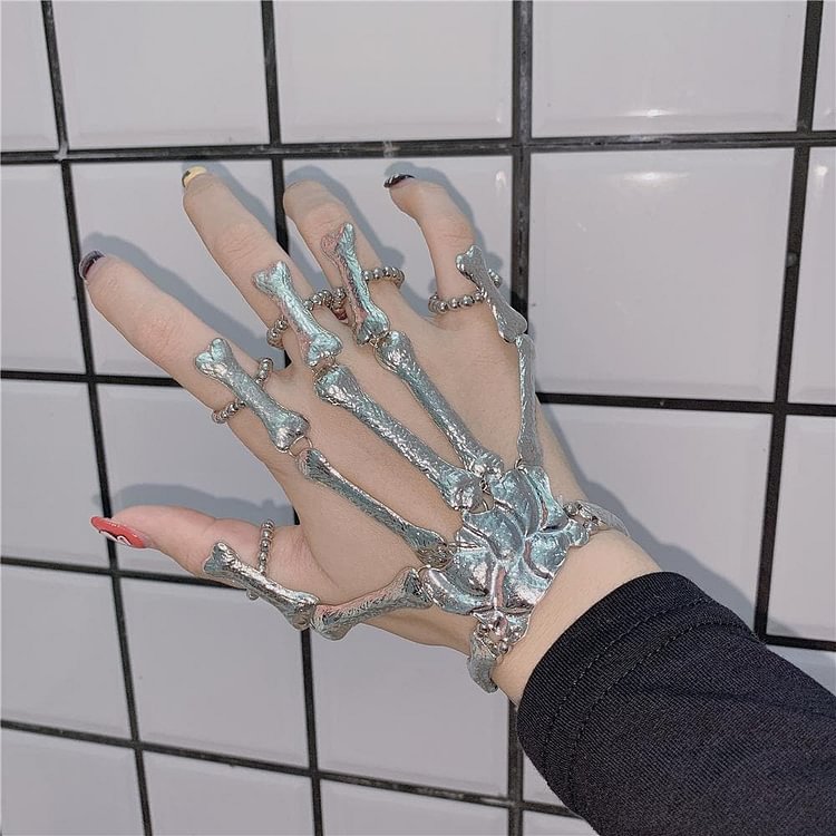 Punk Skeleton Ring Bracelet SP15307