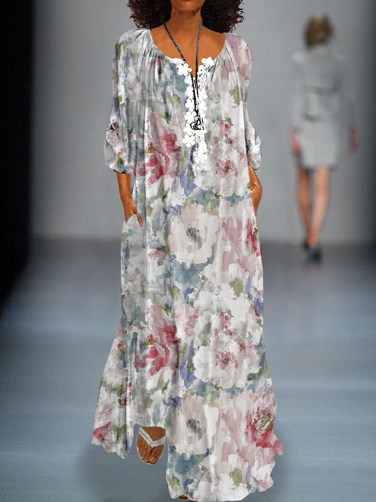 Printed Casual Lace Dress P181436904