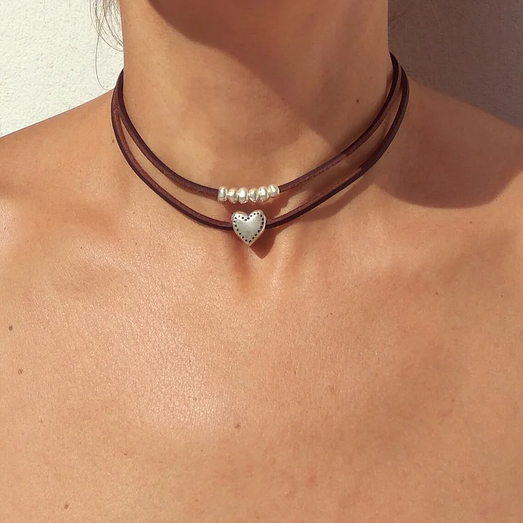 Double Love Clavicle Chain Necklace