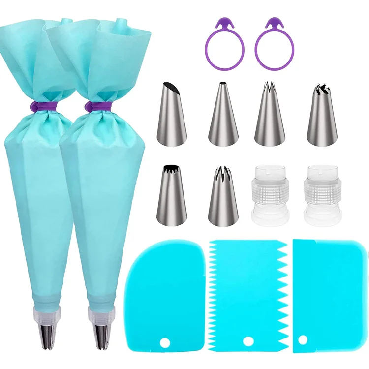 Reusable Cake Piping Bags and Tips Set