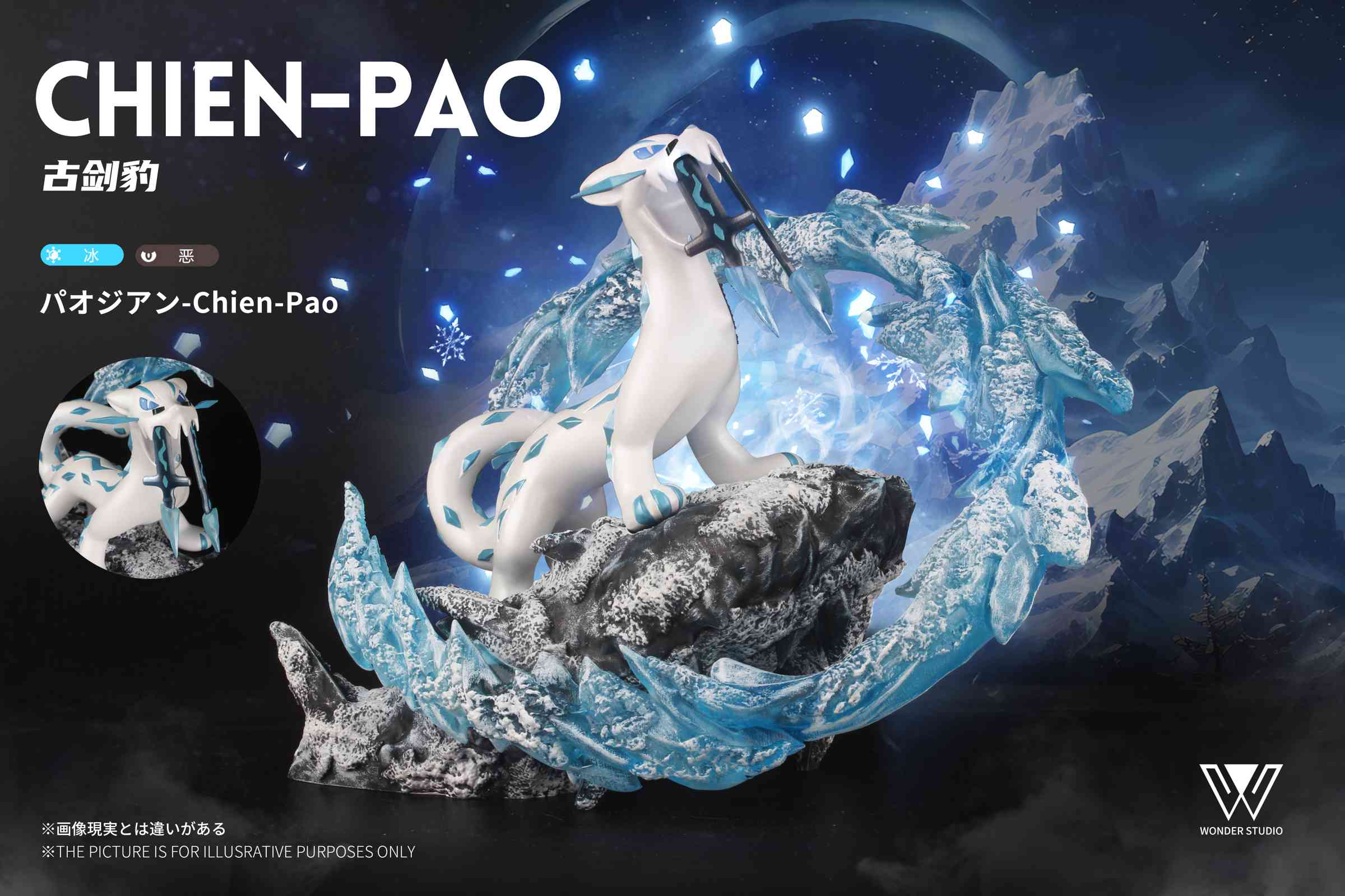 Scale World Zukan Chien Pao Pokemon Statue Wonder Studio