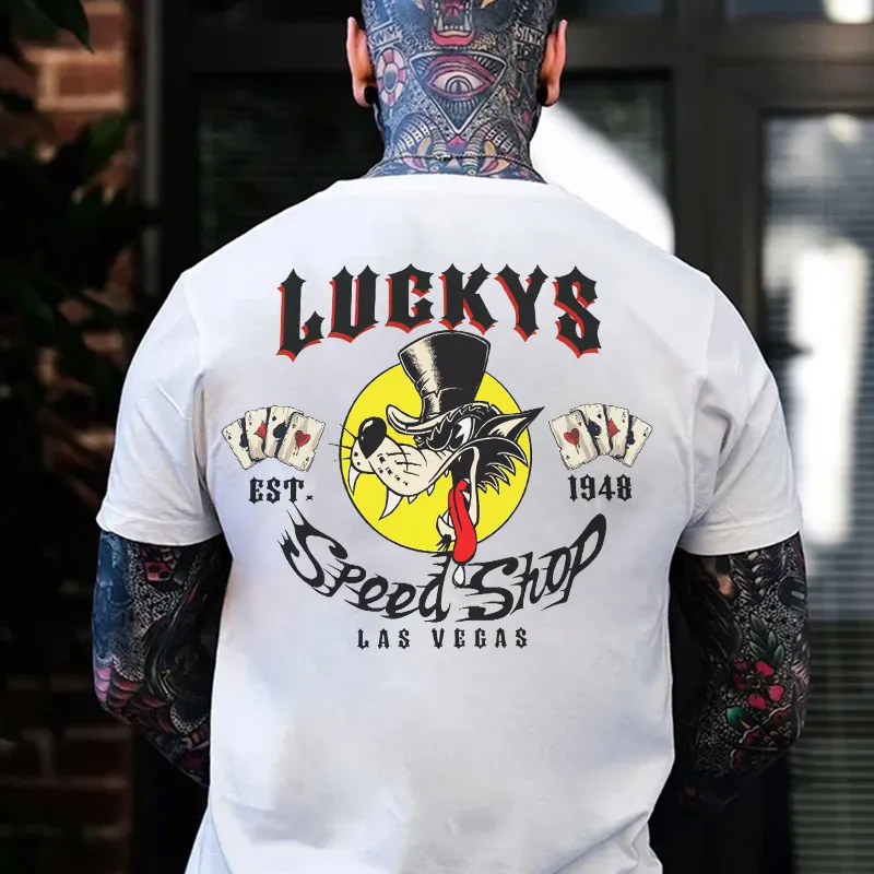 Cotton Lucky's Speed Shop Las Vegas T-Shirt