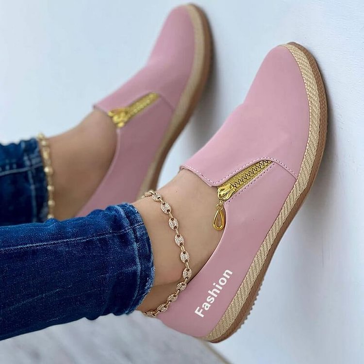 Women's Casual Daily Sofy Double Zipper Flat Shoes