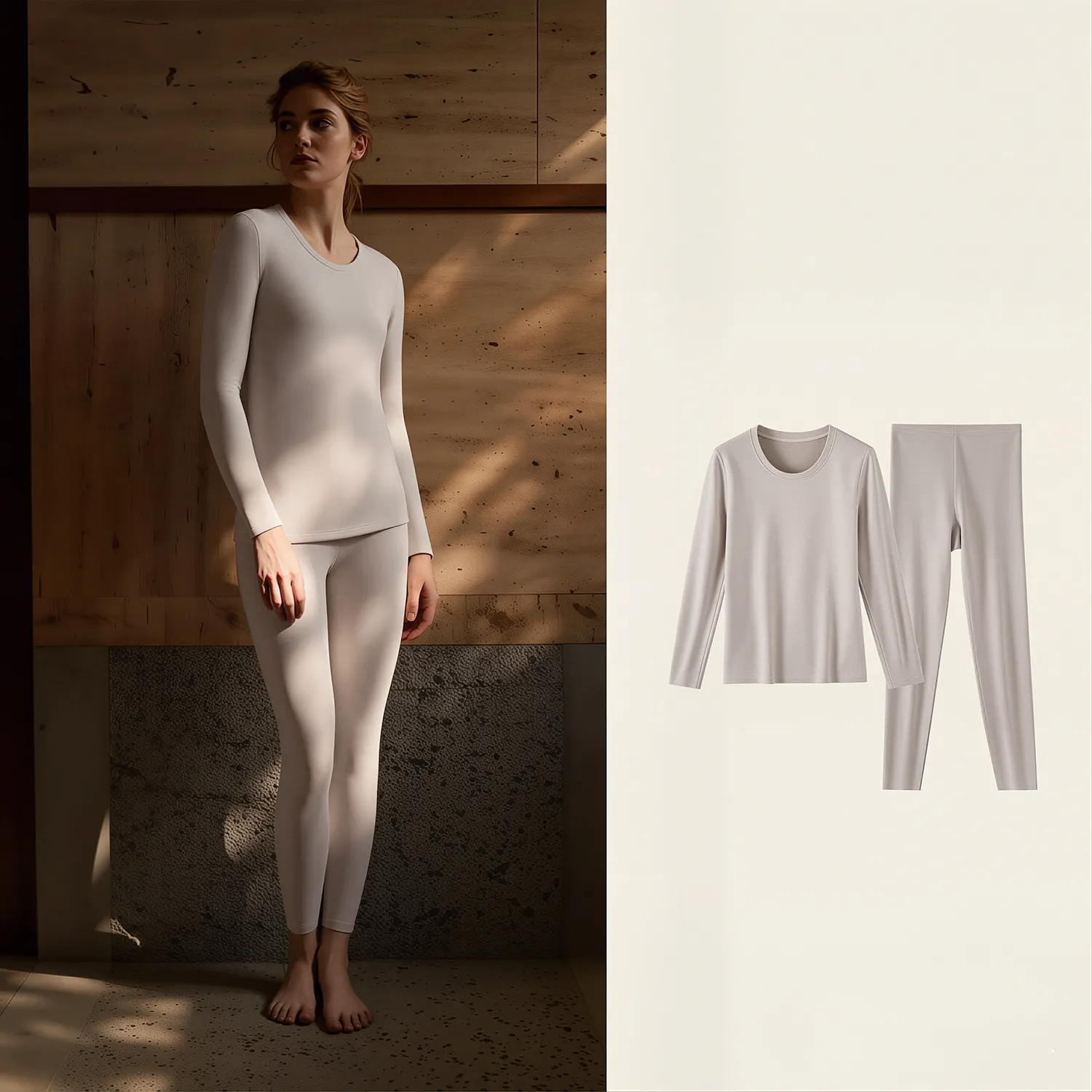 Thermal Underwear Base Layer Set for Men & Women Soft Warm Top & Bottoms with Silk & Cashmere Fiber Lining REAL SILK LIFE