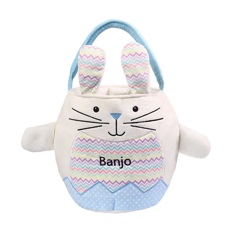 Personalized Bunny Tote Bag Customized with Name Bunny Bucket Bag Easter Gifts