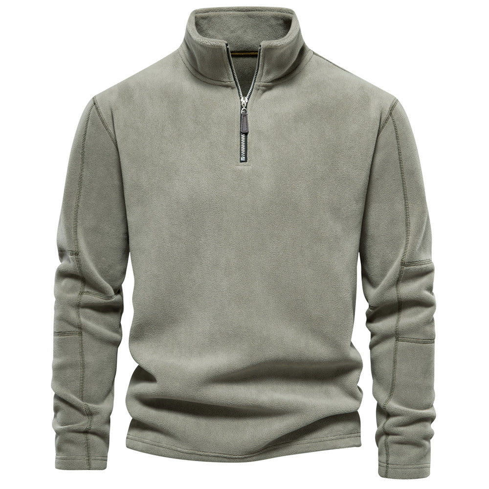 cartefse-stand-collar-wool-sweatshirt
