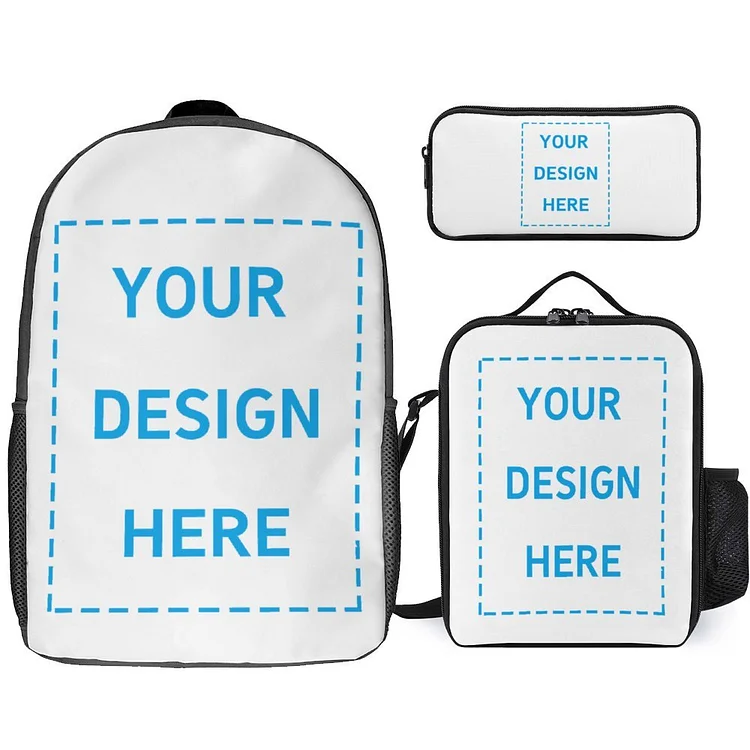 Personalized Kids Casual Backpack 3 Pieces School Bags Set