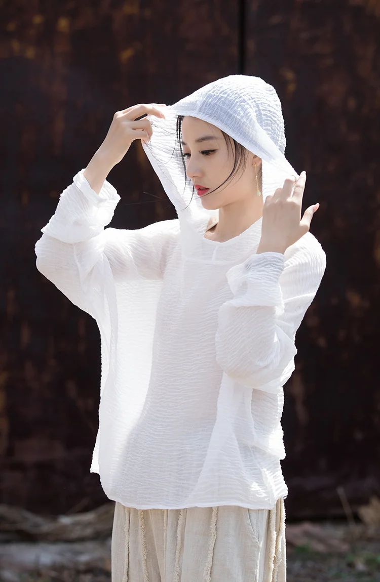 Soft Tencel Sun Protection Hooded T-Shirt
