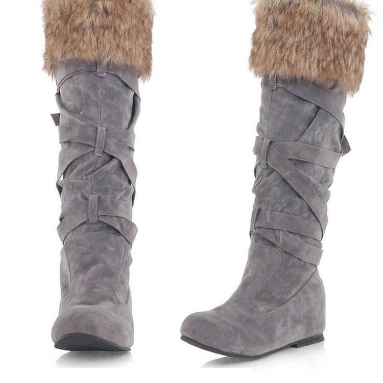 VCSHOES Inside Wedge Knee High Snow Boots