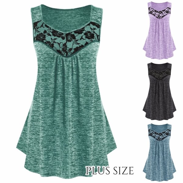 New Arrival Women's Fashion Lace Panel Embellished Sleeveless Cami Tank Top - BlackFridayBuys