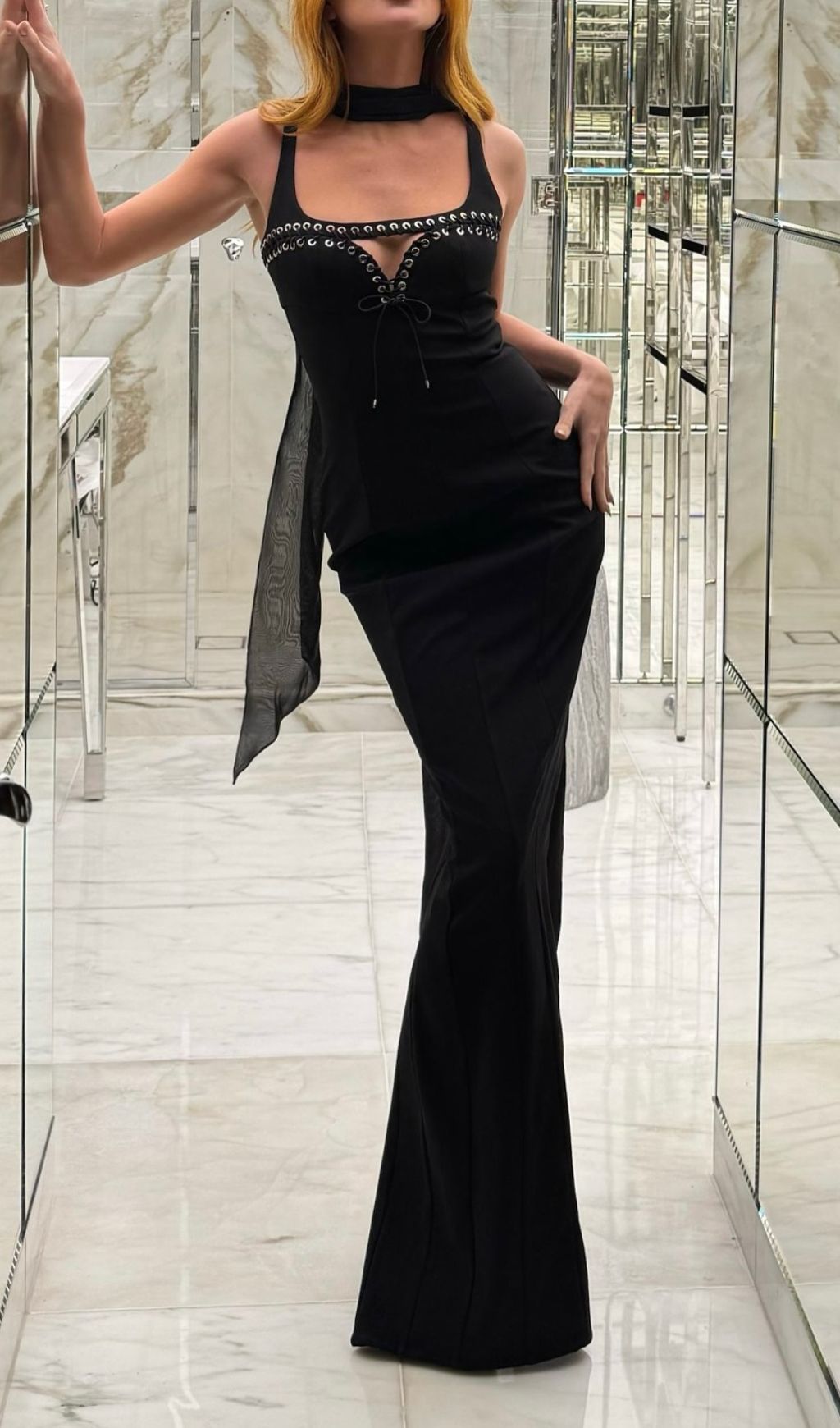 Lyandra Black Diamond Floral Maxi Gown
