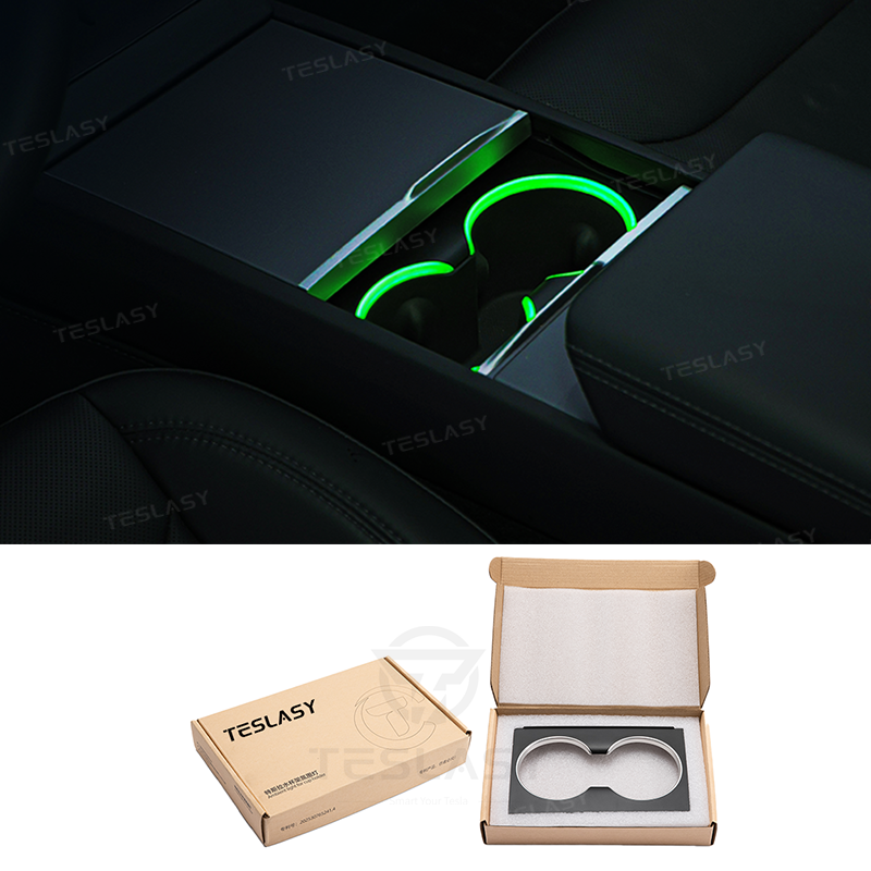 Teslasy Cup Holder Ambient Light for Tesla Model 3 Highland, Model