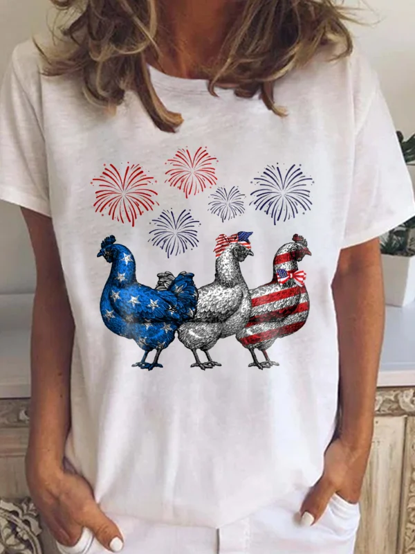 American Chickens Print Women's T-shirt