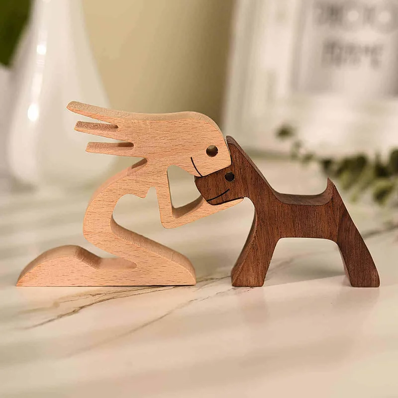 VigorDaily 🐕Woman and Dog Wood Sculpture Ornaments