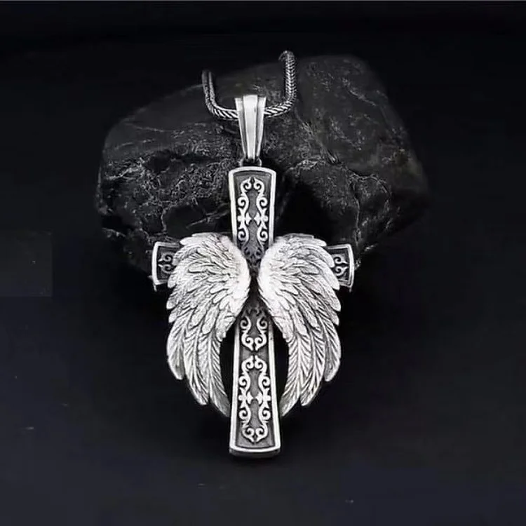 Celtic Winged Crucifix Necklace