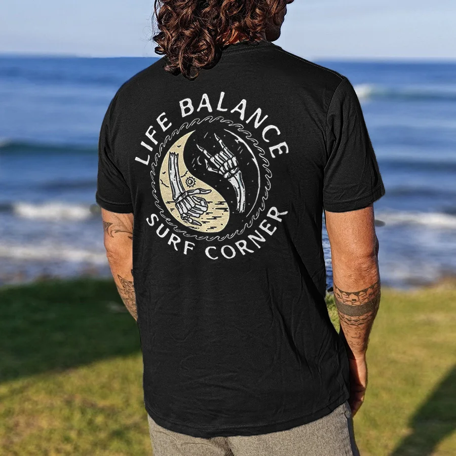 Life Balance Surf Corner Printed Men's T-shirt