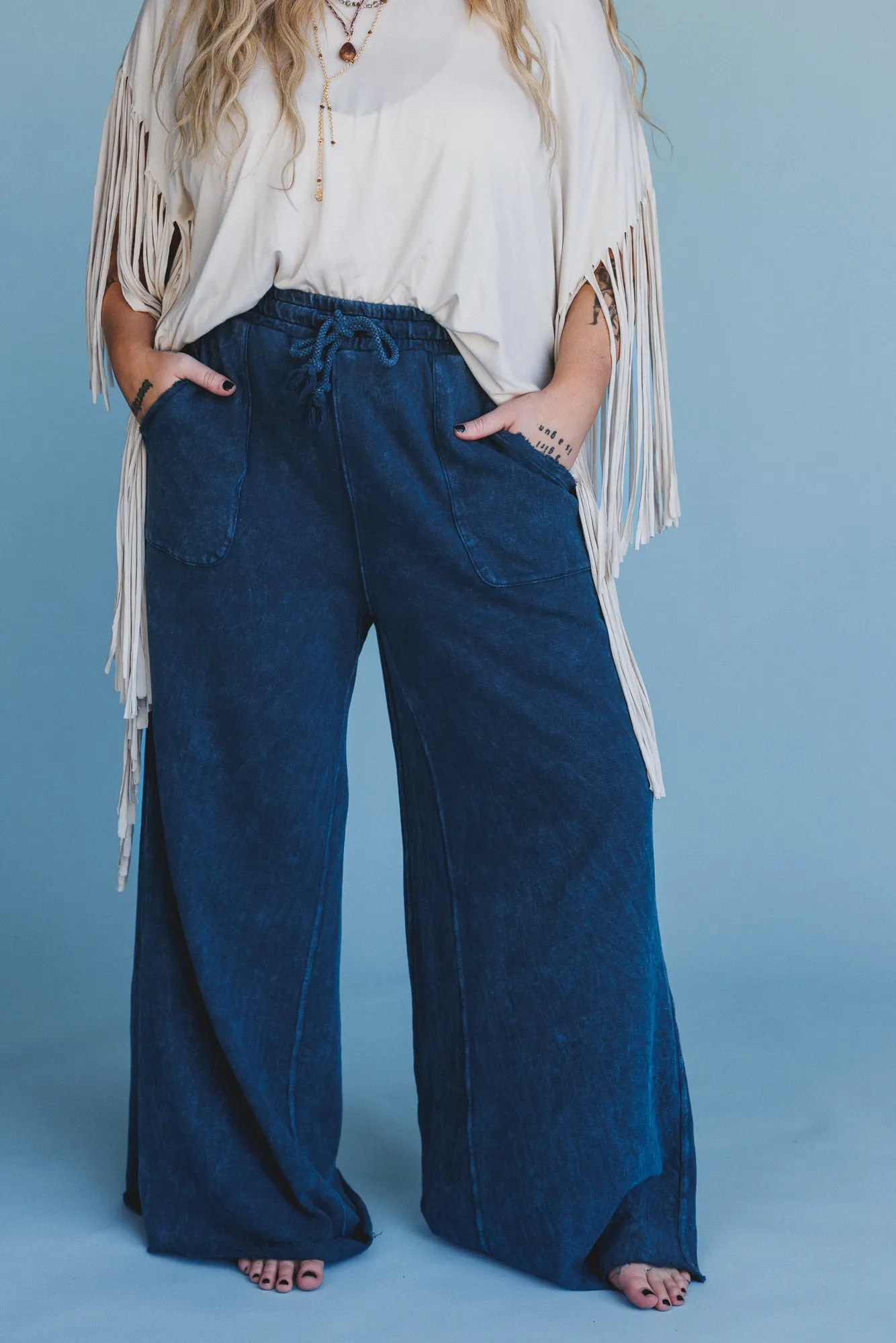 Relaxing Robin Wide Leg Pant - New Navy