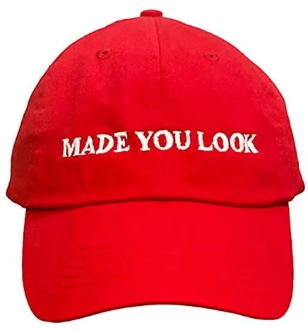 Made You Look Red Hat - The Original Joke Hat of 2020 | Hilarious Dad Gift Hat to Trigger a Smile