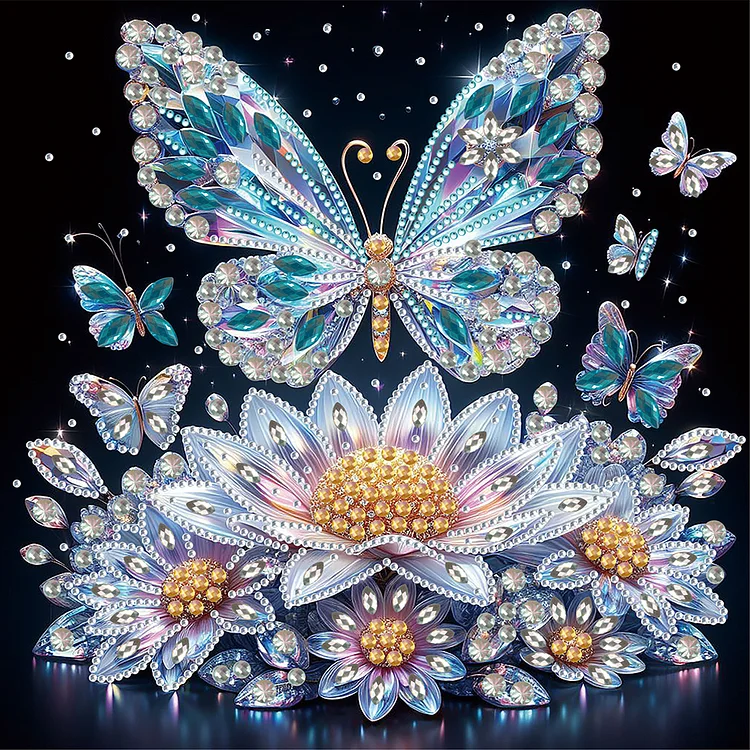 Crystal Butterfly 30*30CM (Canvas) Special Shaped Drill Diamond Painting gbfke