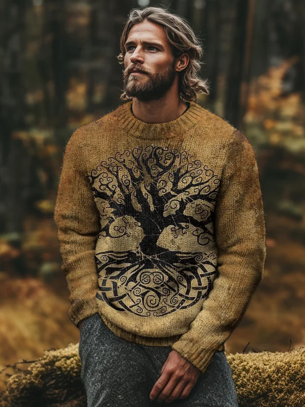 Men's Celtic Tree Of Life Art Print Knit Sweatshirt