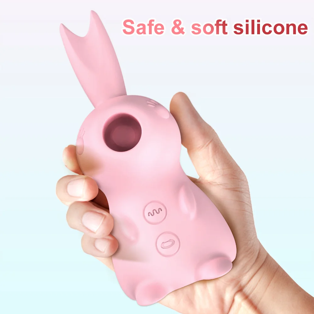 Rabbit Tongue Vibrator Clit Sucking G Spot Stimulator Vagina Clitoris Masturbator For Adult - Rose Toy