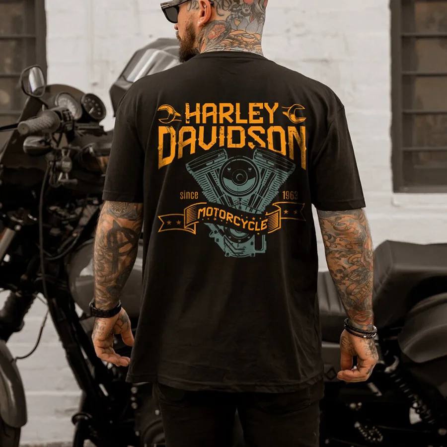 Harley Davidson Motorcycle Printed Men's T-shirt - Devcarry