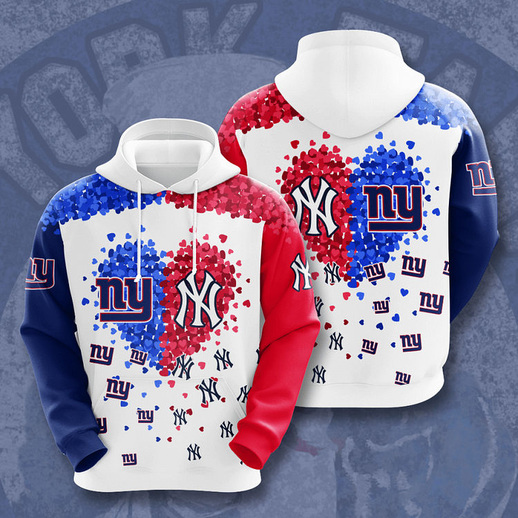 New York Giants 3D Printed Hooded Pocket Pullover Hoodie