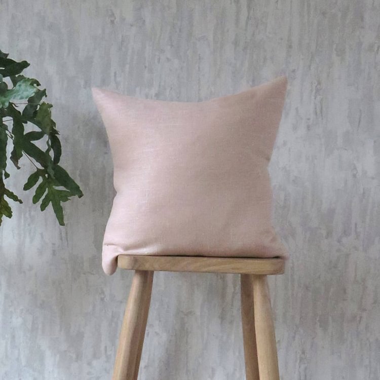 Pink Square 100% Flax Linen Pillowcases-ChouChouHome