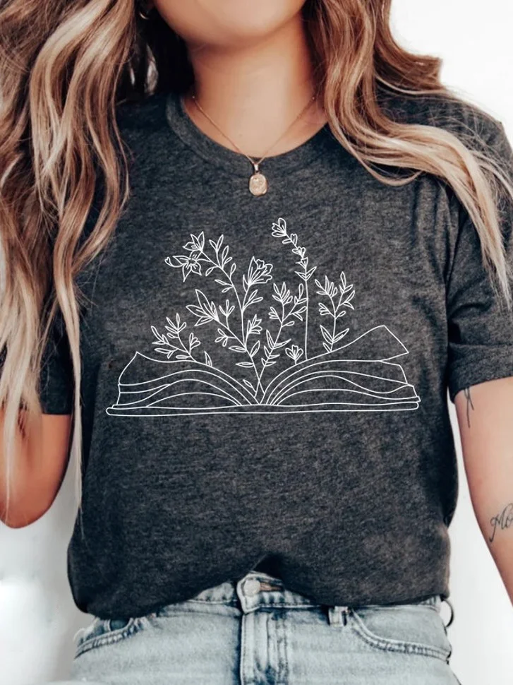 Wildflowers Book T-shirt / DarkAcademias /Darkacademias
