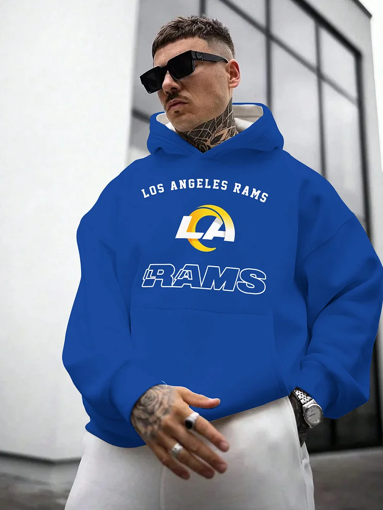 Los Angeles Rams Printed Hooded Pocket Pullover Hoodie