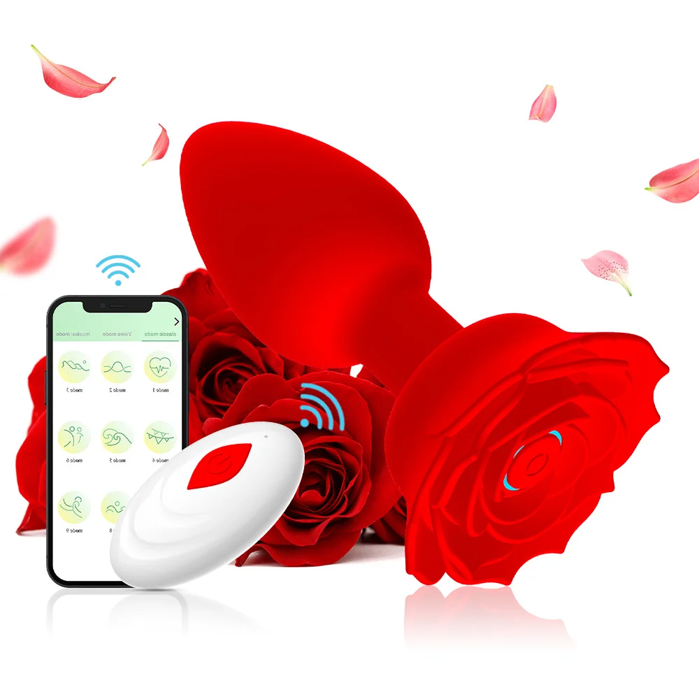 App / Wireless Remote Control Rose Anal Plug - Rose Toy