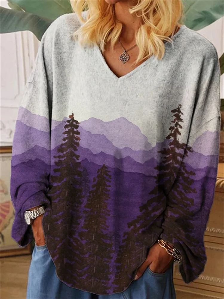 Vefave Dark Forest Inspired Art Oversize T Shirt