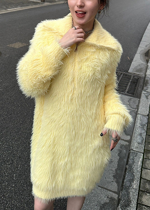 Yellow / Purple Fluffy Mink Wool Cardigan Sweater