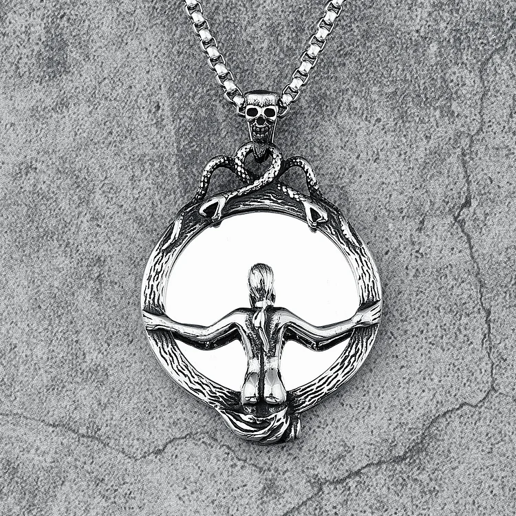 Punk Nude Woman Stainless Steel Necklace
