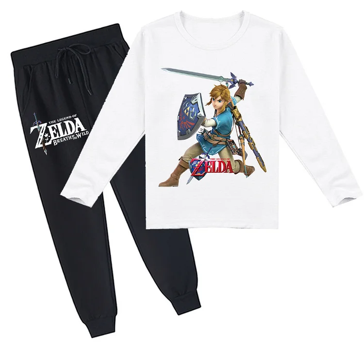 Mayoulove Legend of Zelda T-Shirt and Pants Set for Kids – Fun Game Themed Clothing for Boys and Girls – Comfortable and Durable – Great for Casual Wear or Dressing Up – Age 4-12.-Mayoulove