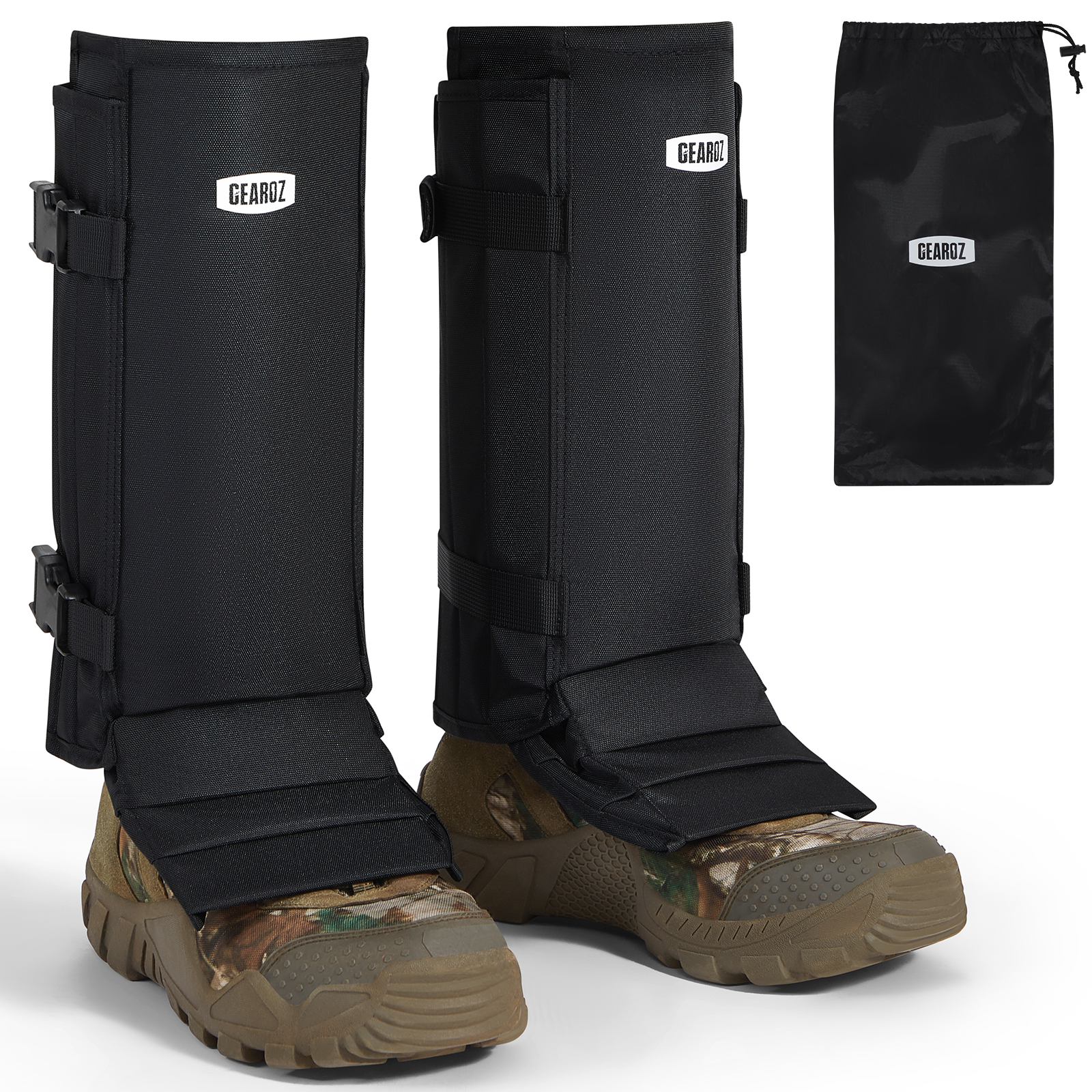 Pike Trail Waterproof Leg & Ankle Gaiters With Midnight Blue Trekking Poles (Carbon