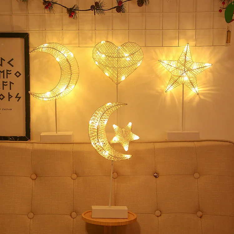 Handmade LED Love Star Rattan Table Lamp