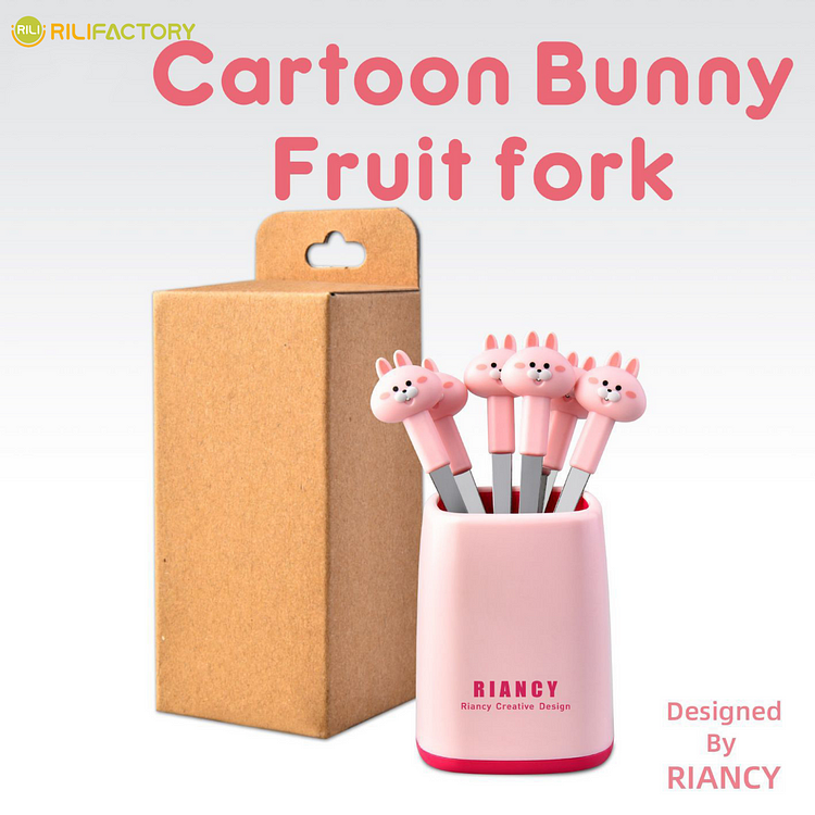 Cartoon Rabbit Fruit Fork Rilifactory