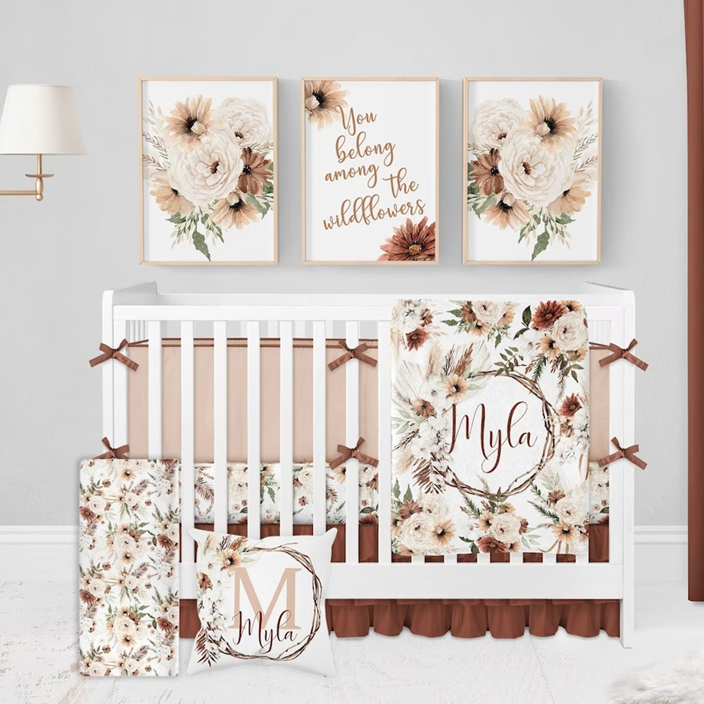 Boho crib bedding store girl