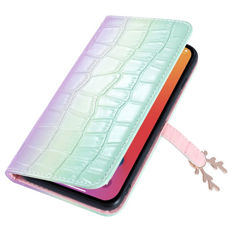 【涼しい】iPhone ケース 多機種対応 耐衝撃 グラデーション カード収納
