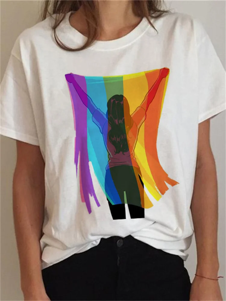 Rainbow Print Comfy T Shirt